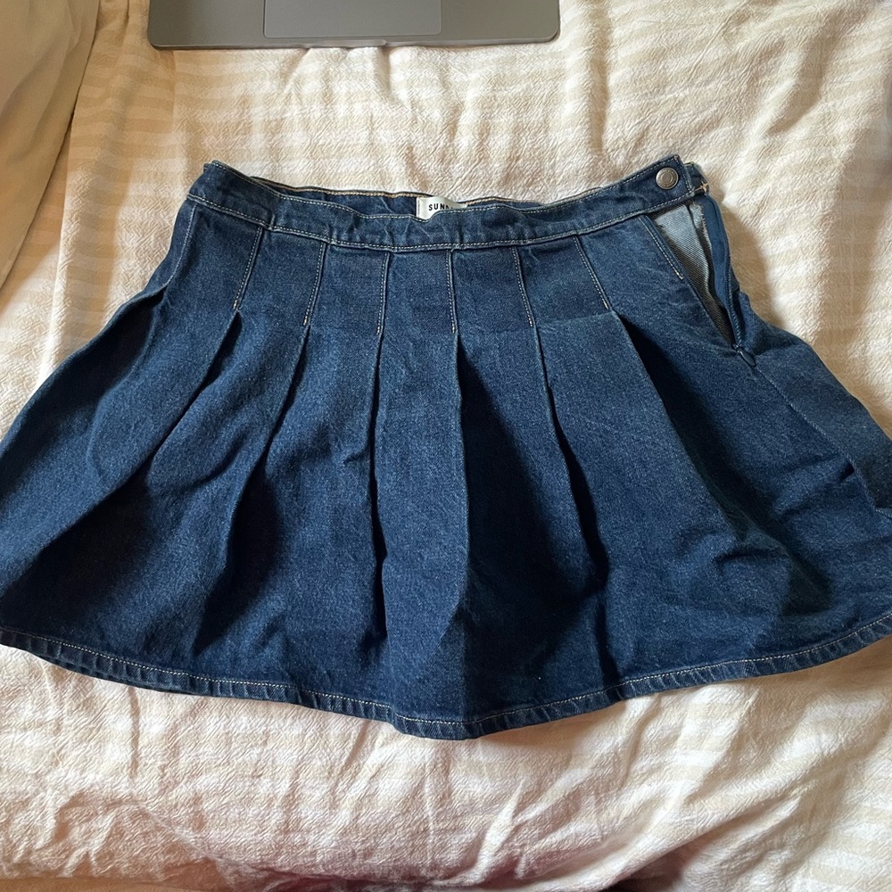 Sunday Best Blue Pleated Skirt